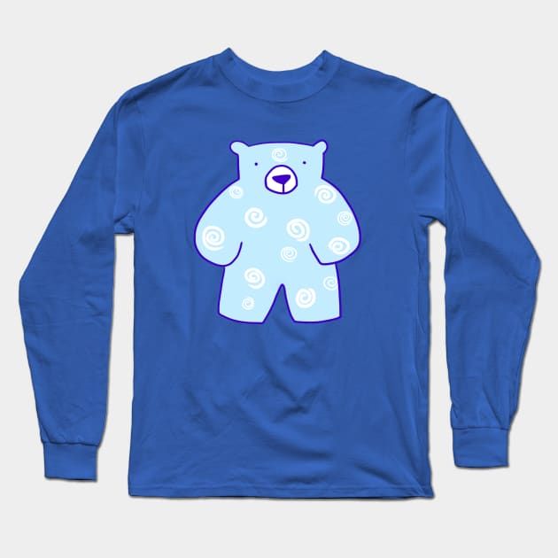 Winter Teddy Bear Long Sleeve T-Shirt by Demonic cute cat